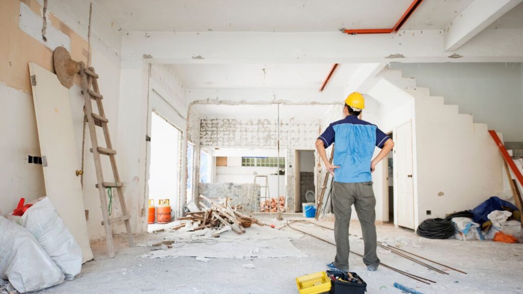 worker checking renovations