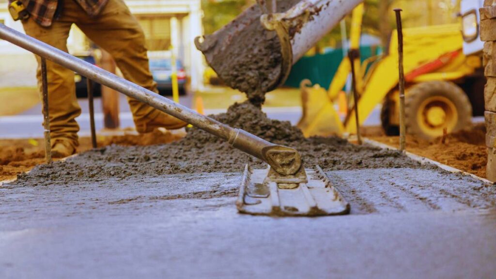 Concrete being poured