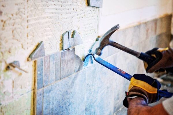 wall tiles being destroyed