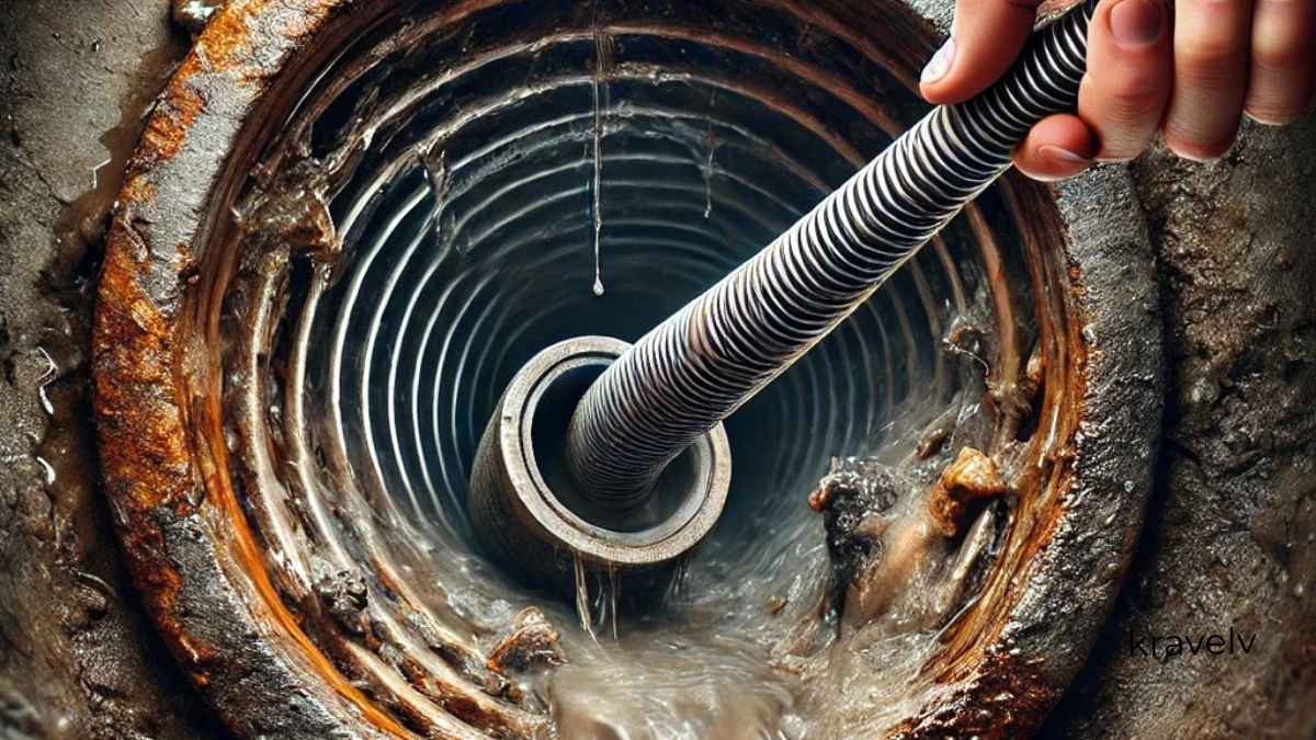 clogged cast iron drain pipe